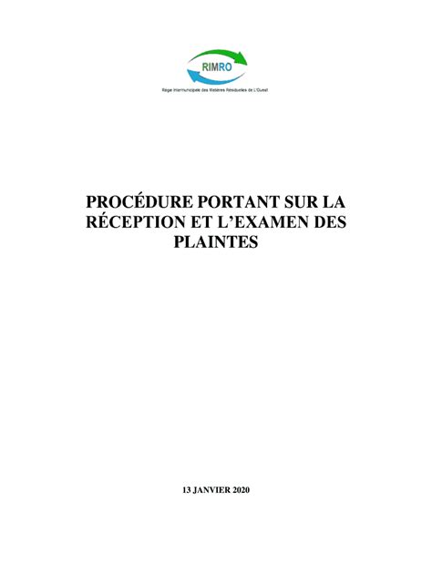 Remplissable En Ligne Procdure Portant Sur La Rception Et Lexamen Des