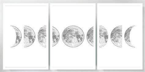 Kit Quadros Decorativos Astronomia Fases Da Lua Moldura Elo