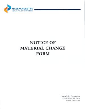 Fillable Online Mass Govdocmaterial Change Notice Form 1NOTICE OF