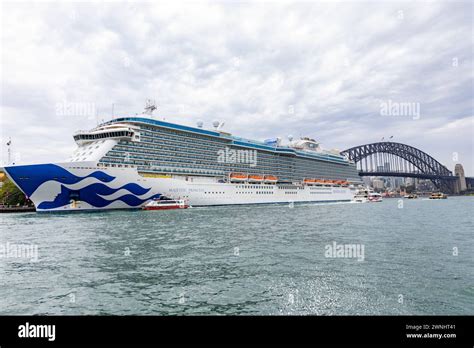 Sydney Harbour Majestic Princess Cruise Ship Moored At Overseas