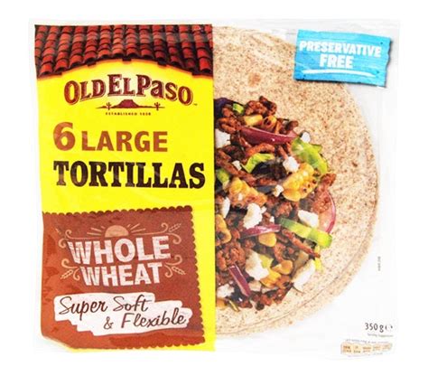 OLD EL PASO Whole Wheat Tortillas Large 350g 6pcs Cheap Basket