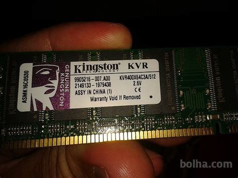 Kingston 512Mb DDR ram PC 3200, 400 Mhz, KVR400X64C3A/512