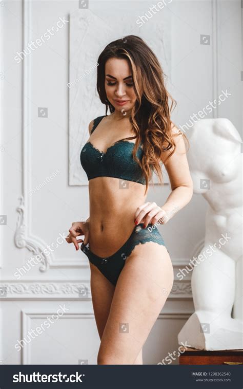 Lovely Sexy Brunette Girl Posing Lingerie Stock Photo Shutterstock