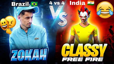 India 🇮🇳 🔥 Vs Brazil 🇧🇷🔥 4 Vs 4 Nxt Classyprashant 🇮🇳 Br Zokah 🇧🇷