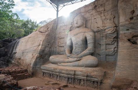 Beautiful Sitting Buddha At Gal Vihara Sri Lanka Stock Image Image