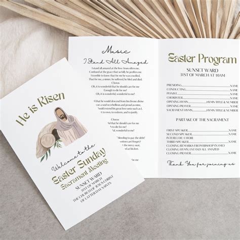 Lds Program Template Sacrament Meeting Etsy