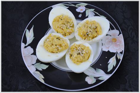 Salted Caramel Style Easy Mayo Free Deviled Eggs