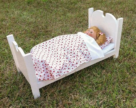 Wooden Doll Bed With Bedding By Poppopswoodsheddsgn On Etsy 5500