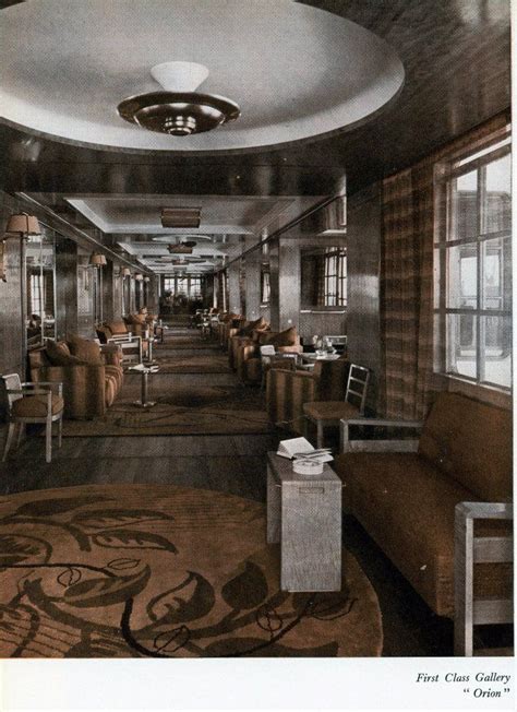 Passenger ship, Art deco interior, Retro interior