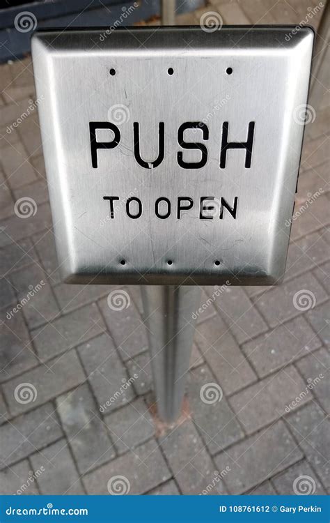 Push Button To Allow Wheelchair Users To Open An Automatic Door Stock