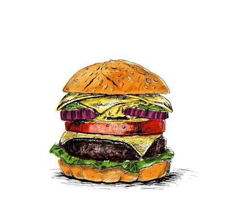 Premium Vector Burger Fast Food Concept