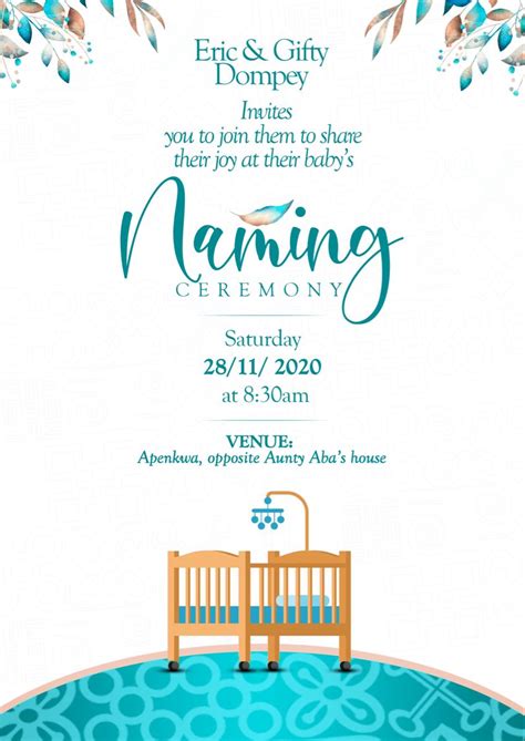 Naming Ceremony Poster Flyer Naming Baby