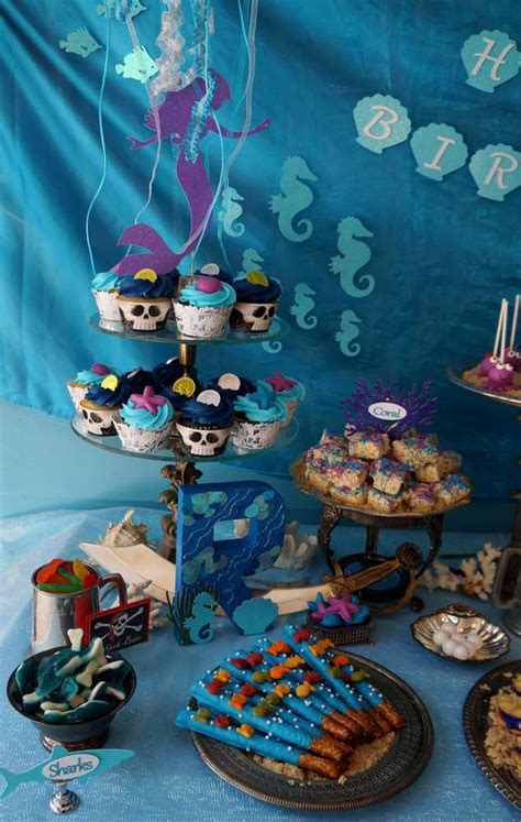 Pirates And Mermaids Birthday Party Ideas Photo 1 Of 43 Catch My Party Combined Birthday