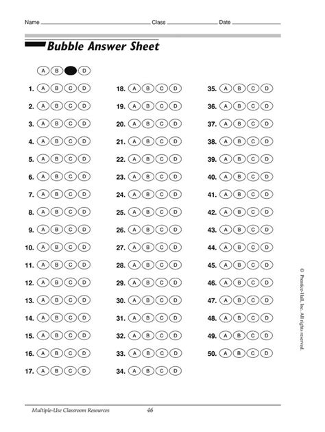 Bubble Answer Sheet Generator Answer Sheet Bubble Word Make