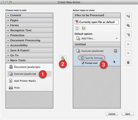 Acrobat Action Wizard Javascript