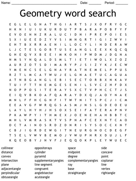 Geometry Word Search WordMint