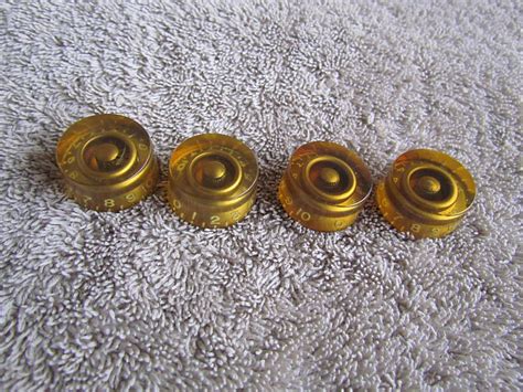 1950s Gibson Les Paul Knobs Set Of 4 Gold Gibson Speed Knobs Reverb