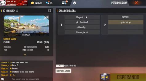 Free Fire Ao Vivo V Famoso X Dos Criar Squad Da Resenha
