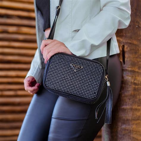 Bolsa Transversal Feminina Balada Pd Strass Brilhante Influencer