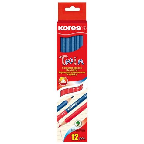 Kores/ Карандаши цветные Двусторонние, 2 цвета, 3-грани, 12 шт - купить ...