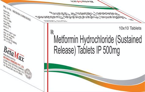 Metformin Hydrochloride Sustained Release Tablets IP 500mg At Rs 80