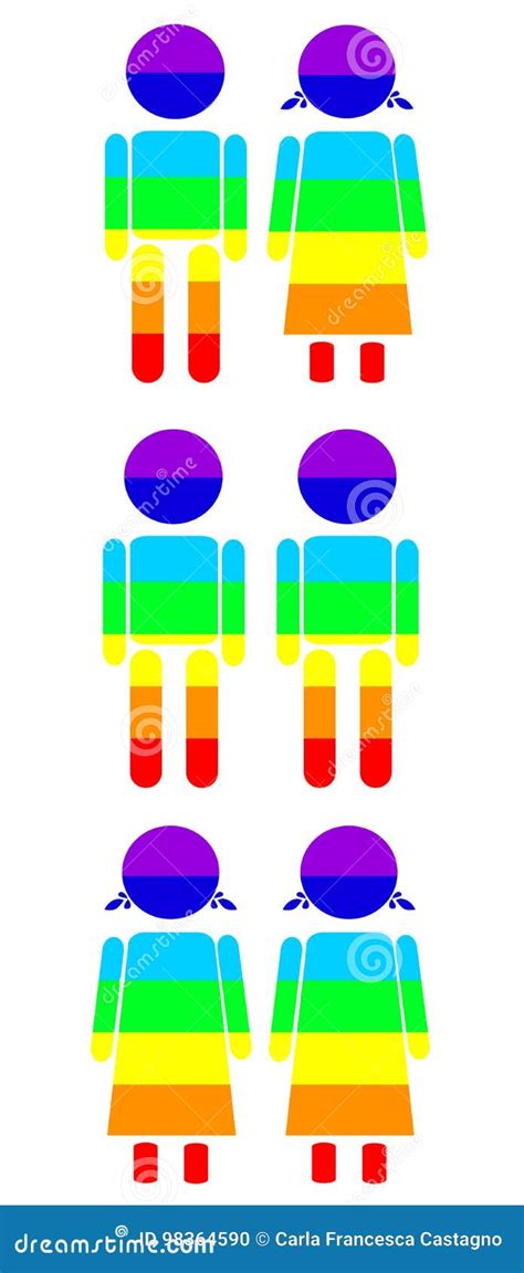 Rainbow Gay Couples Icon Set Vector Stock Vector Illustration Of Couples Clipart