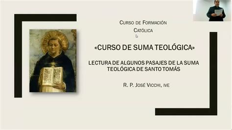 Introducci N Al Curso De Suma Teol Gica P Jos Vicchi Santo Tomas