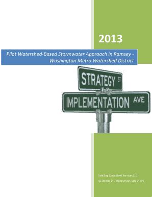 Fillable Online Pilot Watershed Based Stormwater Approach In Ramsey