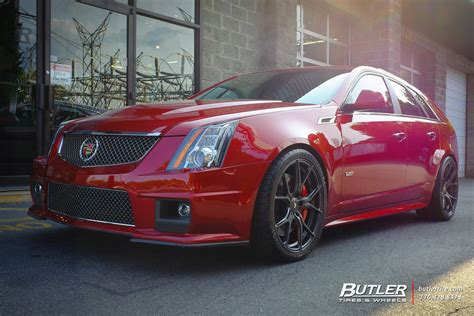 Lowered Cadillac Cts V Wagon With 20in Vorsteiner V Ff 103 Wheels And Michelin Pilot Super Sport