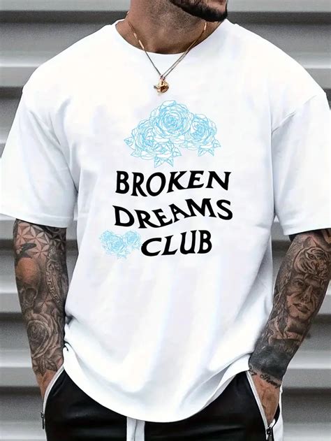 Broken Dreams Club Graphic Print Mens Creative Top Casual Temu Canada