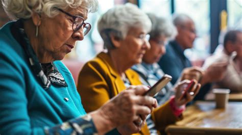 Elderly People Using Smartphones Seniors With Cell Phones Older