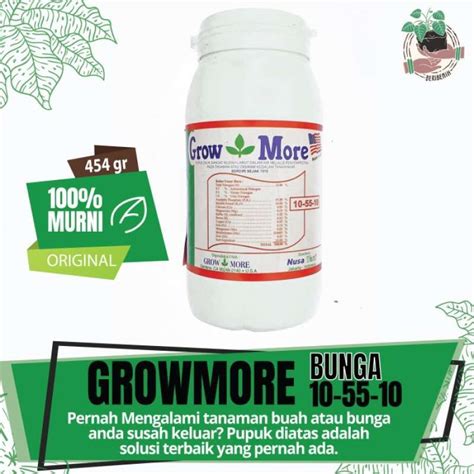 Jual Obral Pupuk Nutrisi NPK GrowMore Bunga Buah GrowMore 10 55 10