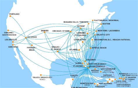 Spirit Airlines Cities Map - United States Map States District