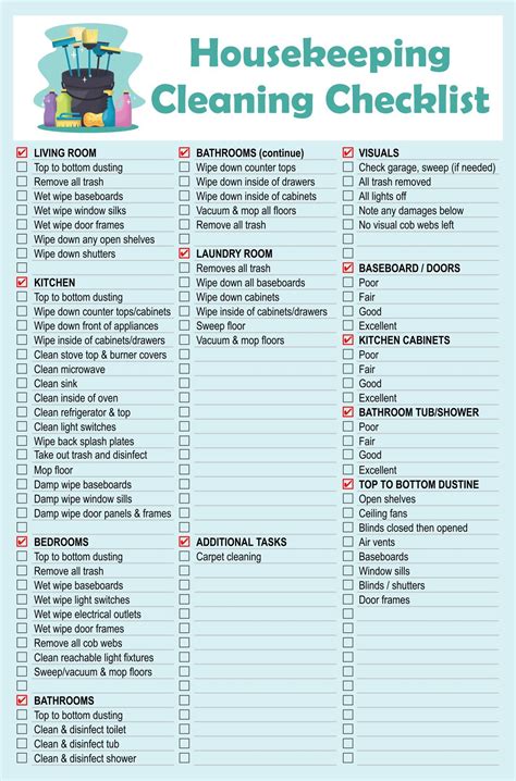 Cleaning Checklist By Room Printable