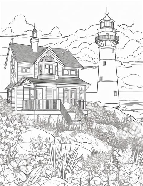 100 Printable Lighthouse Scene Coloring Pages For Adults Printable PDF