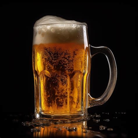 Premium Ai Image Glass Of Beer On A Wooden Table In A Pub Or