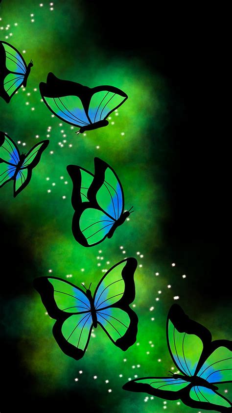 Butterflies Green Liquid Hd Phone Wallpaper Pxfuel