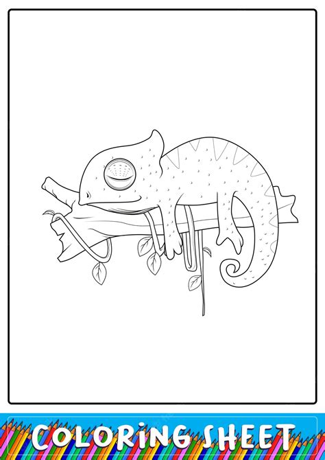 Mixed Up Chameleon Coloring Page