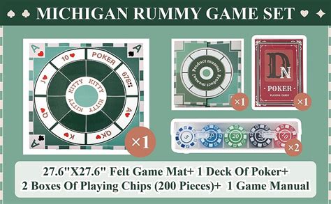 Amazon Michigan Rummy Deluxe Board Game Set Felt Game Mat