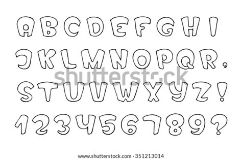 Fancy Vector Font Hand Drawn Letters Stock Vector Royalty Free 351213014