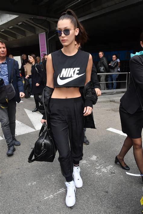 Wearing White Nike High-Tops | Bella Hadid's Sneakers | POPSUGAR ...