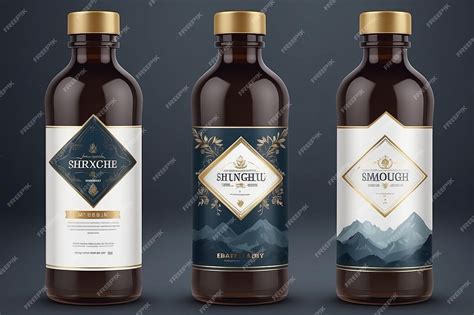 Premium Photo | Bottle label Package template design Label design mock ...