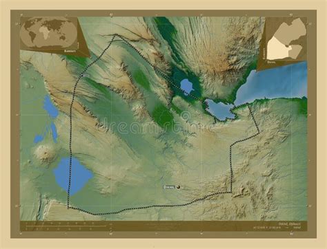 Dikhil Djibouti Physical Labelled Points Of Cities Stock