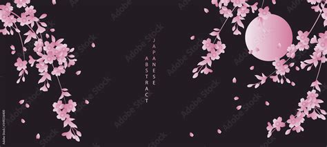 Oriental Japanese style abstract pattern background design black night ...