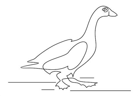 Premium Vector Line Drawing Vector Image Of A Goose Minimalistic