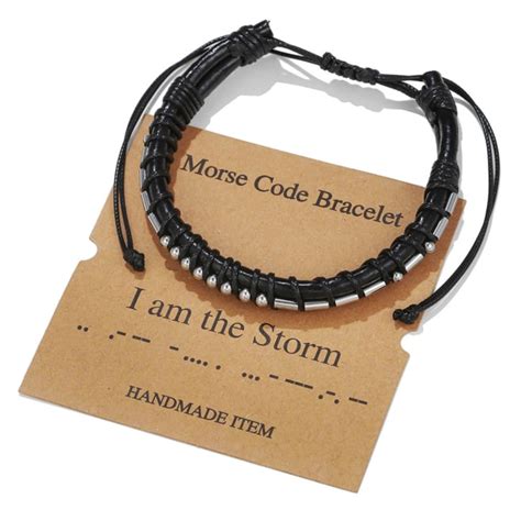 Morse Code Alfanumeriskt Par Armband Justerbara Armband Morse Code