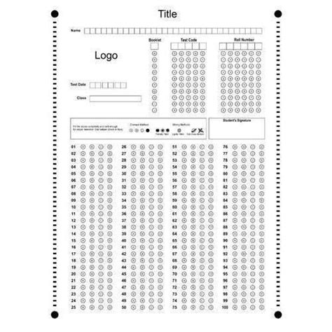 Printed Answer Omr Sheet Answer Sheet ओएमआर पत्र ओएमआर शीट Tulip