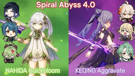 New Spiral Abyss 4 0 NAHIDA Quickbloom Keqing Aggravate YouTube