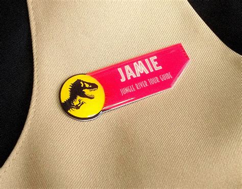 Personalized Jurassic Park Name Tag Jurassic Inspired Shrink Etsy