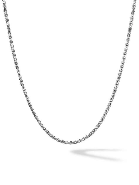 David Yurman Box Chain Necklace In Platinum Silver Editorialist